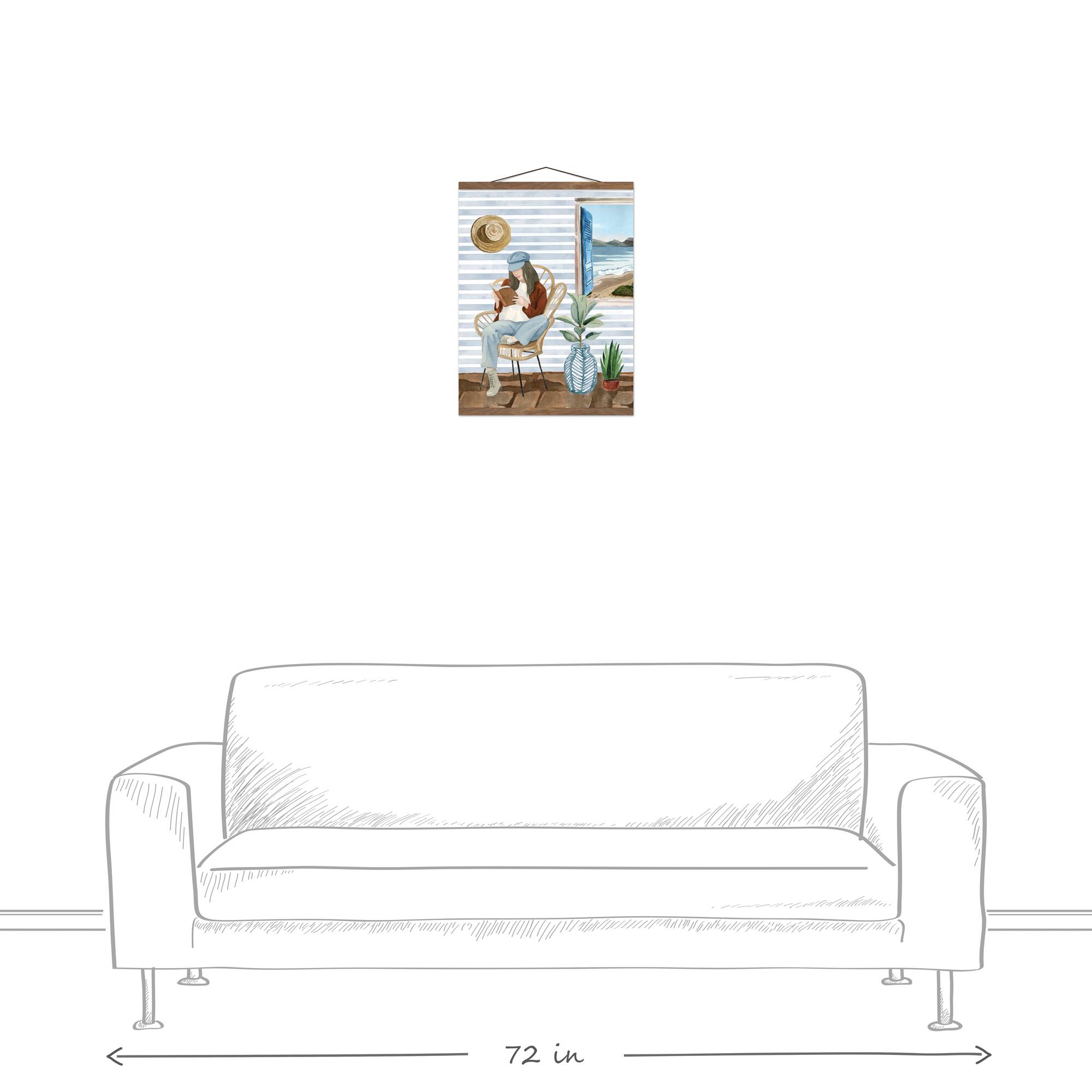 Beachy Girl Teak Hanging Canvas Wall Art